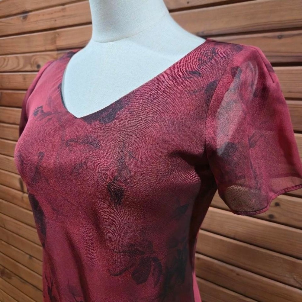 Vintage 90s Womens Size Small Floral Whimsygoth Mini Dress Romantic Soft Goth